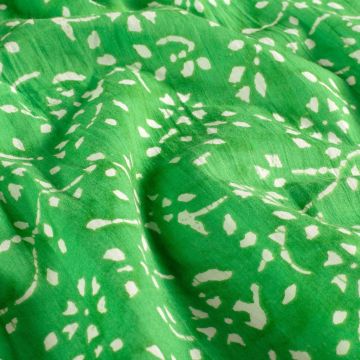 Batik Katoen bedrukt Bloemen groen