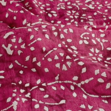 Batik Katoen bedrukt Bloemen fuchsia