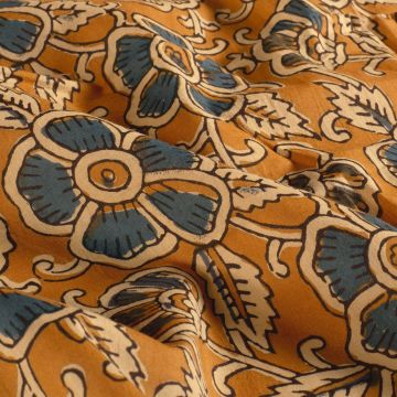 Batik Katoen bedrukt Bloemen brique