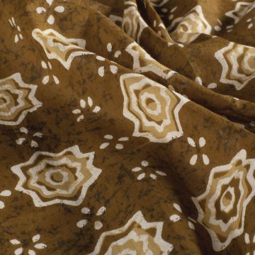 Batik Katoen bedrukt Sterren bruin