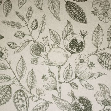 Vintage canvas botanische print groen