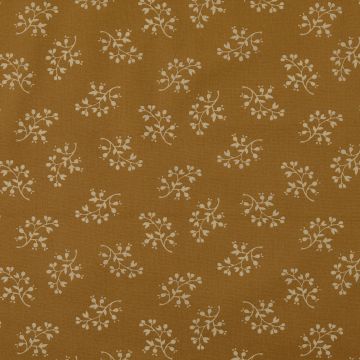 Katoen Poplin Stof Bedrukt Bloemen camel