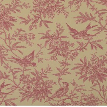 Katoen Poplin Stof Vogel oud roze