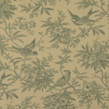 Katoen Poplin Stof Vogel mint groen