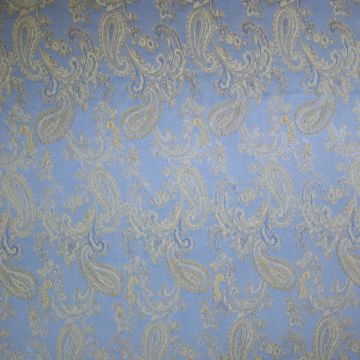 Jacquard voering Paisley staalblauw two-tone