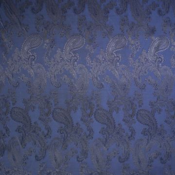 Jacquard voering Paisley middenblauw