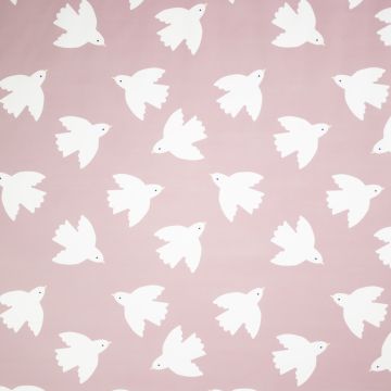 Raincoat print vogels oudroze