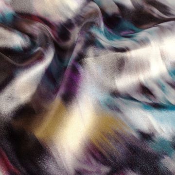 Satijn abstract aquarel multicolo