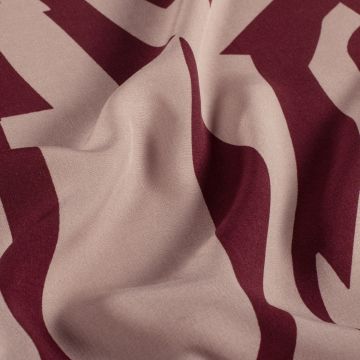 Viscose grafisch abstract oudroze-bordeaux