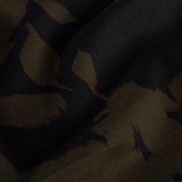 Viscose abstracte bloemen zwart-mos