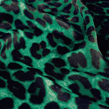 Satijn velvet leopard groen