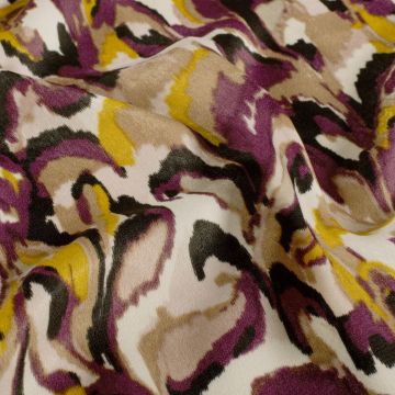 Satin velvet abstrac auberine