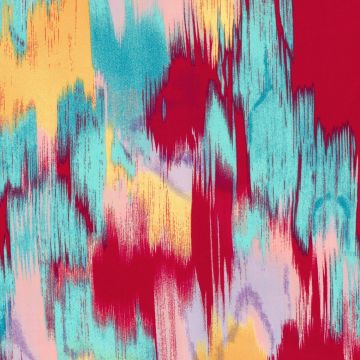 Katoen satijn abstract brush fuchsia
