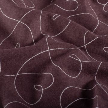 Flanel stof bedrukt Hartjes bordeaux
