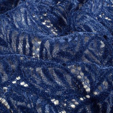 Chenille kant warm kobalt