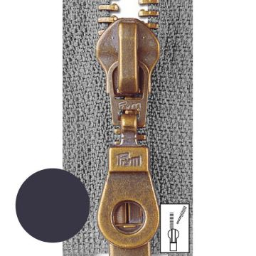 Prym Ritssluiting Metaal 6mm Antiek Messing Deelbaar Antraciet #001 30 cm