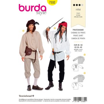 Burda patroon 7332 maat 48 t/m 58