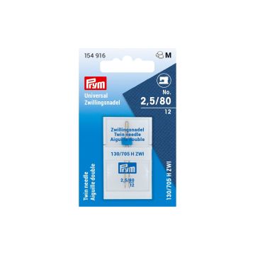 PRYM Tweeling machinenaald Universeel 80/2,5 154916