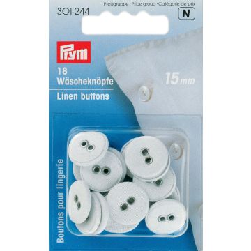 PRYM Linnen knopen 15 mm wit 301244