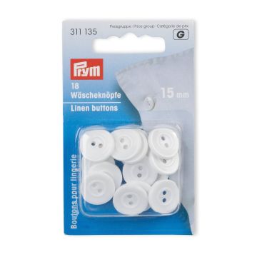 PRYM Linnen knopen KST 15 mm wit 311135