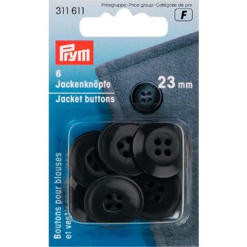PRYM Knopen voor jacks 23 mm donkergrijs 311611
