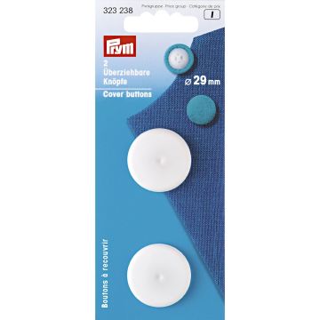 PRYM Stofknopen KST 29 mm wit 323238