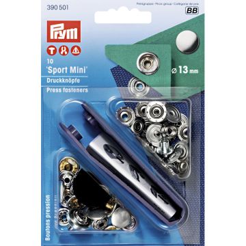 PRYM Drukknopen Sport Mini MS 13mm zilverkleurig 390501