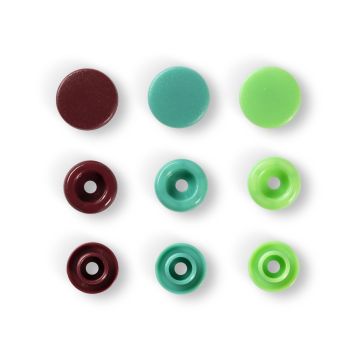 PRYM Love ColorSnaps.drukknopen groen/lichtgroen/bruin12,4mm 393005