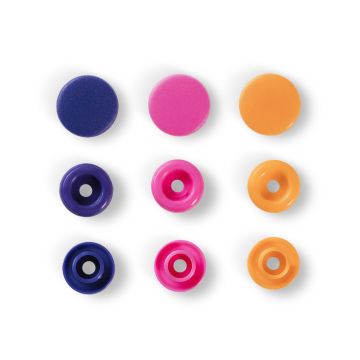 PRYM Love ColorSnaps drukknopen oranje/fuchsia/paars 12,4mm 393006