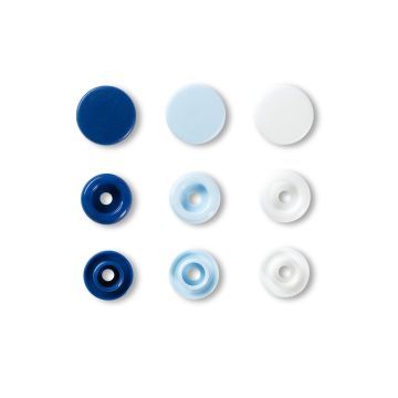 PRYM Love ColorSnaps.drukknopen blauw/wit/lichtblauw12,4mm 393009