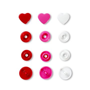 PRYM Love ColorSnaps Hart rood/wit/fuchsia 393031