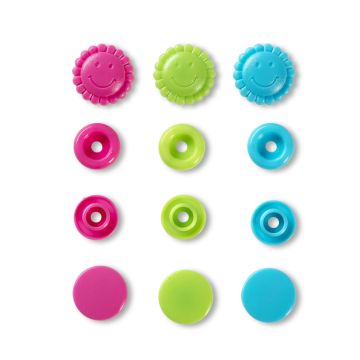PRYM Love ColorSnap Bloem tur/groen/fu.13,6mm 393081