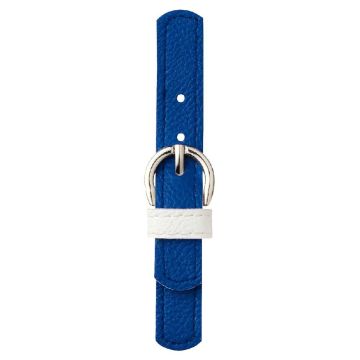 Sluiting leder imitatie 16 mm 10,5 cm blauw/wit
