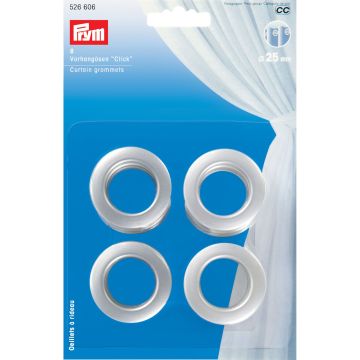 PRYM Gordijnogen 'Click' 25mm zilverkleur mat 526606