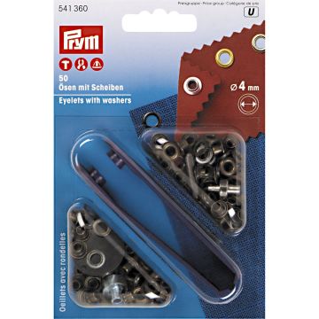 PRYM Ringen en schijven MS 4 mm oudmessing 541360
