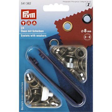 PRYM Ringen en schijven MS 8 mm oudmessing 541362