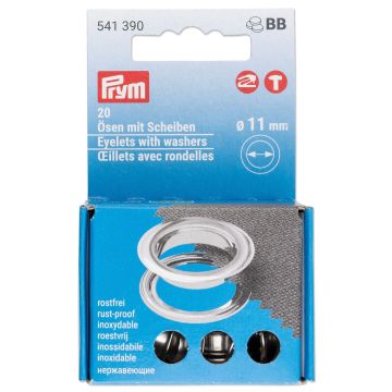 PRYM Ringen met schijven 11mm zilverkleurig 20 st 541390