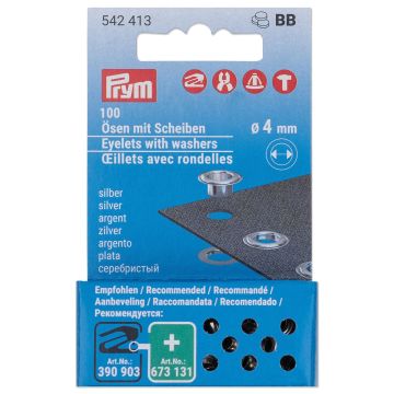 PRYM Navul.ringen schijv.MS 4mm zilverkleurig100 stuks 542413