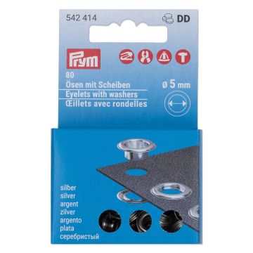 PRYM Navul.ringen schijv.MS 5mm zilverkleurig 80 stuks 542414