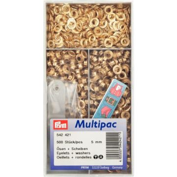 PRYM Ringen met schijven MS 5,0 mm goudkleurig 542421