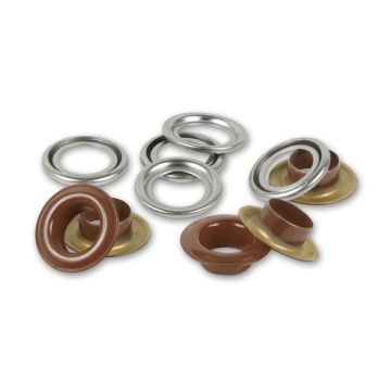 PRYM Ringen met schijven 8mm donk.bruin 32st 542530