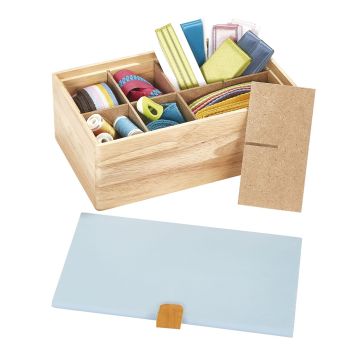 PRYM Assortimentsbox hout S blauw 612576