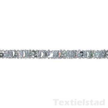 Paillettenboord 10 mm zilver