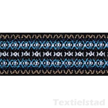 Elastiek Color 50 mm dessin blauw p.m.