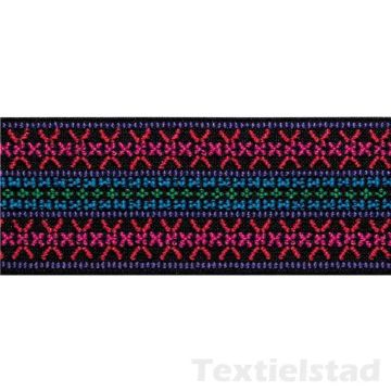 Elastiek Color 50 mm dessin fuchsia p.m.