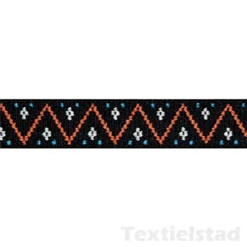 Elastiek Color 25 mm zigzag zwart p.m.