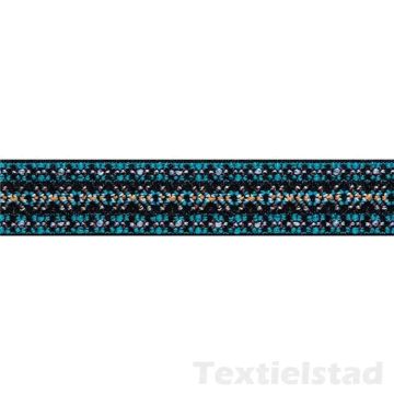 Elastiek Color 25 mm dessin turkoois p.m.
