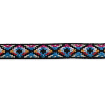 PRYM Elastiek Color 25mm ethno blauw/fuchsia 957458