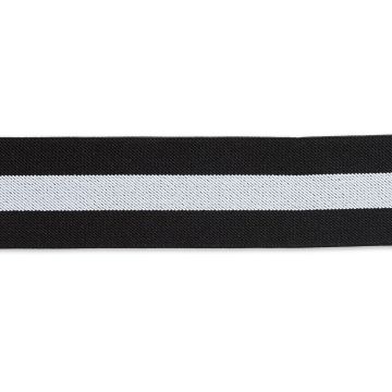 Elastiek Color 50 mm strepen zwart/wit