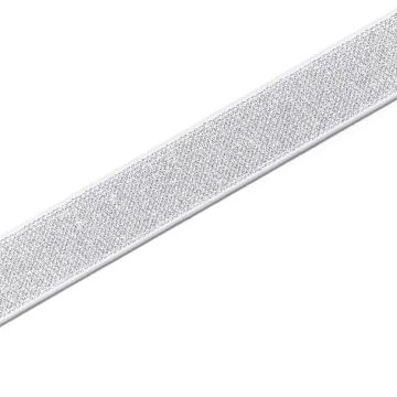 Elastiek Color 25 mm wit/zilver p.m.